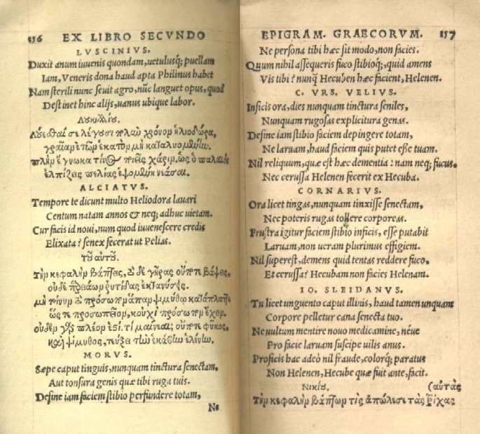  Selecta epigrammata græca latine versa - Basileæ, Jo. Rebelii, 1529  (B.M. Orléans - Res. D873) 