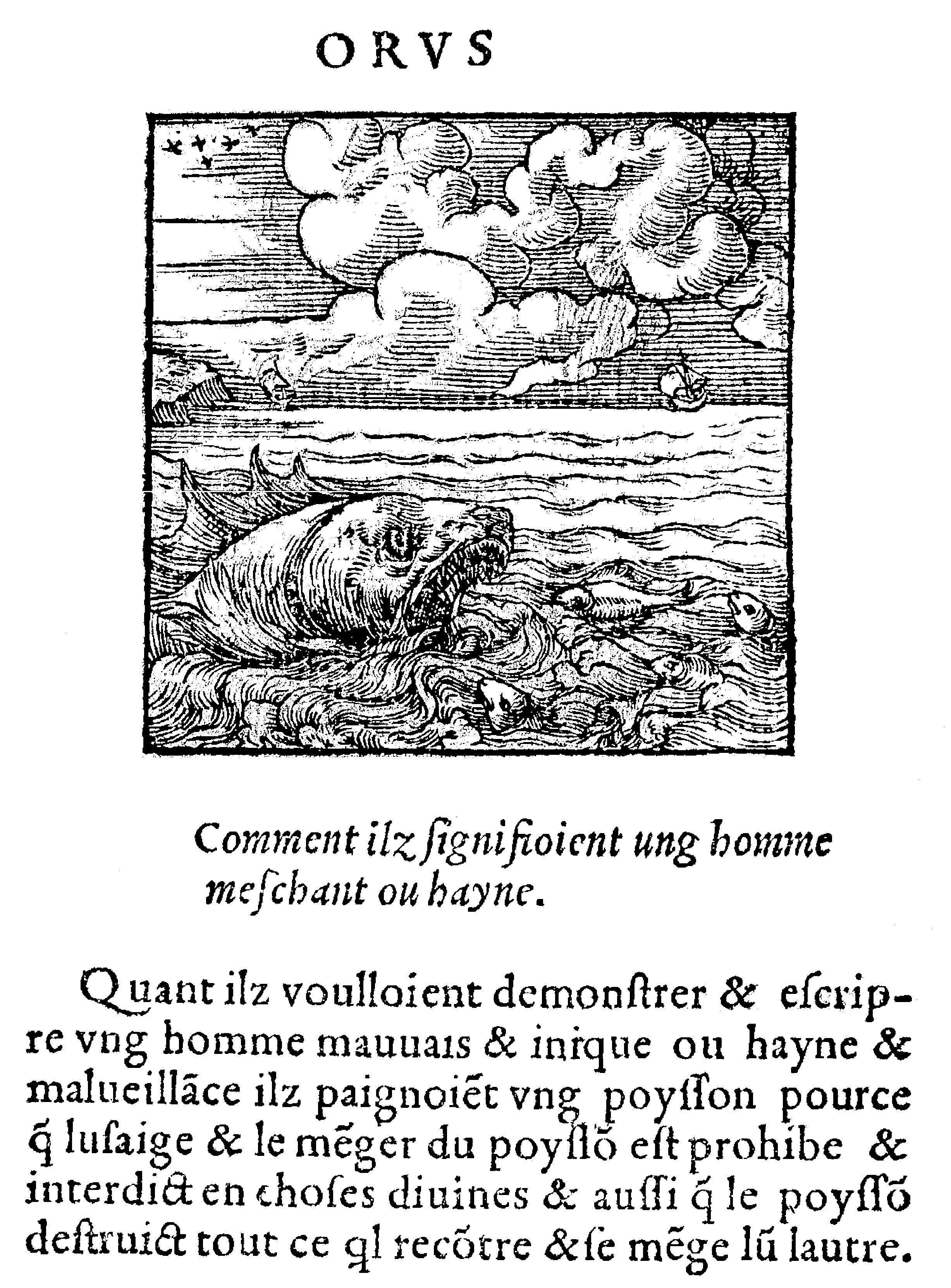 Le Poysson, d'après Horapollon, éd. Kerver, 1543